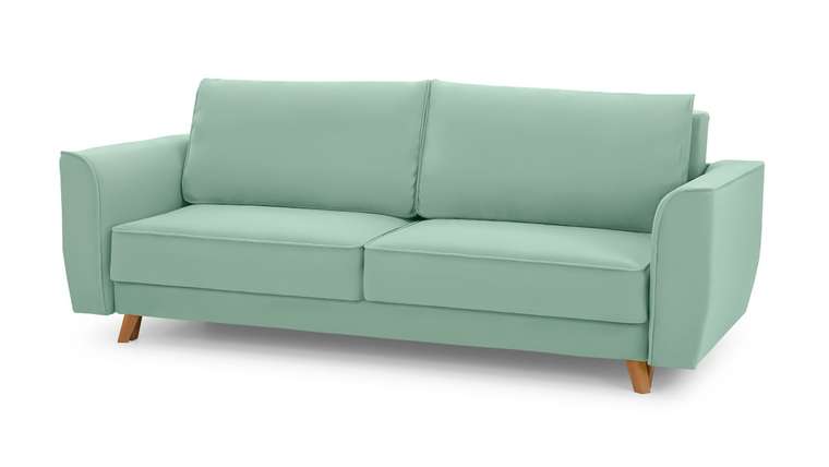 Прямой диван-кровать Майами Лайт мятного цвета