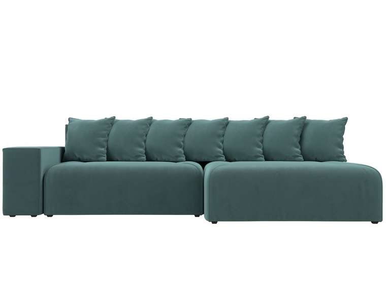 Угловой диван-кровать Кёльн темно-бирюзового цвета правый угол