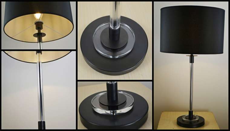 Настольная лампа с абажуром черного цвета