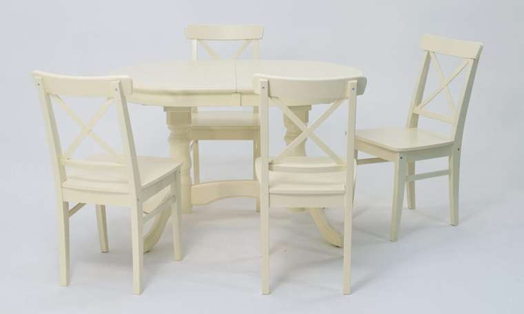 Обеденная группа Бизе 120 цвета слоновая кость