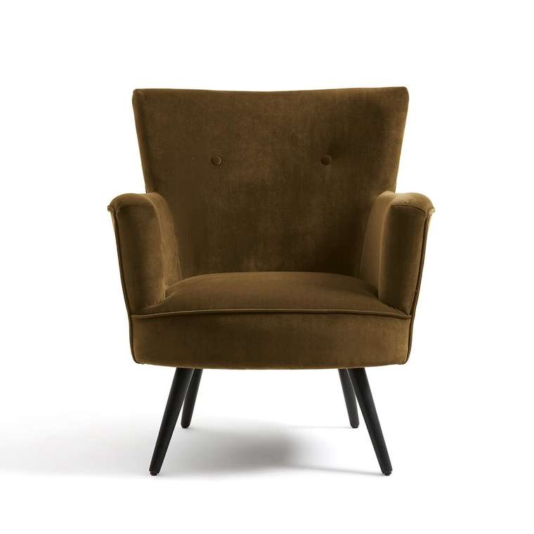 Кресло велюровое William коричневого цвета