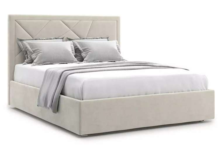 Кровать Premium Milana 3 160х200 бежевого цвета с подъемным механизмом
