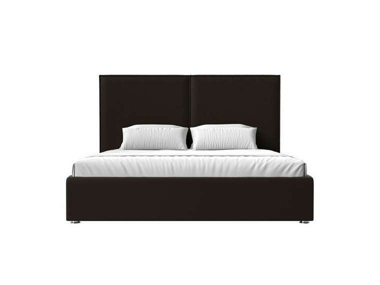 Кровать Аура 180х200 темно-коричневого цвета с подъемным механизмом (экокожа)