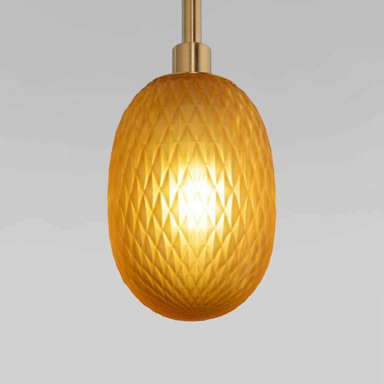 Подвесной светильник со стеклянными плафонами 50266 дымчатый/прозрачный/янтарный Pineapple