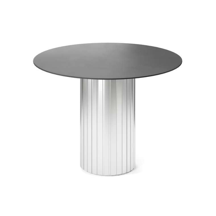 Обеденный стол круглый Кейд на серебряном основании