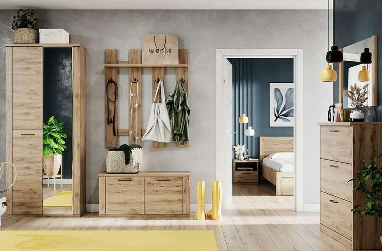 Настенное зеркало Doorset 75х90 в бежевой раме