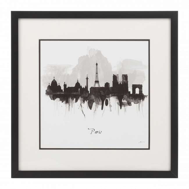 Графический постер Paris in Black and White в раме 
