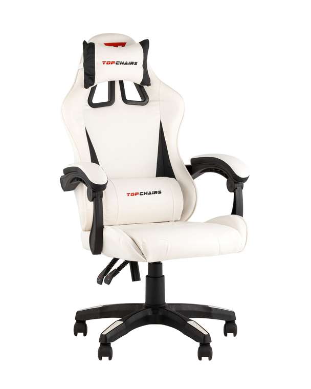 Кресло спортивное Phantom бело-черного цвета