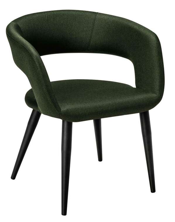Кресло Hugs тёмно-зеленого цвета на черных ножках