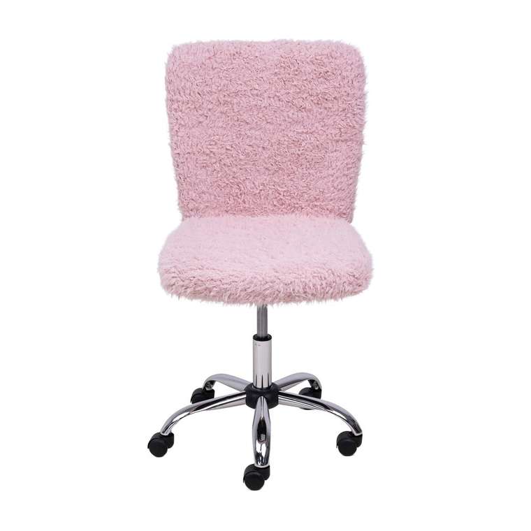 Кресло поворотное Fluffy нежно-розового цвета 