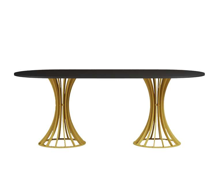 Обеденный стол Салют черно-золотого цвета