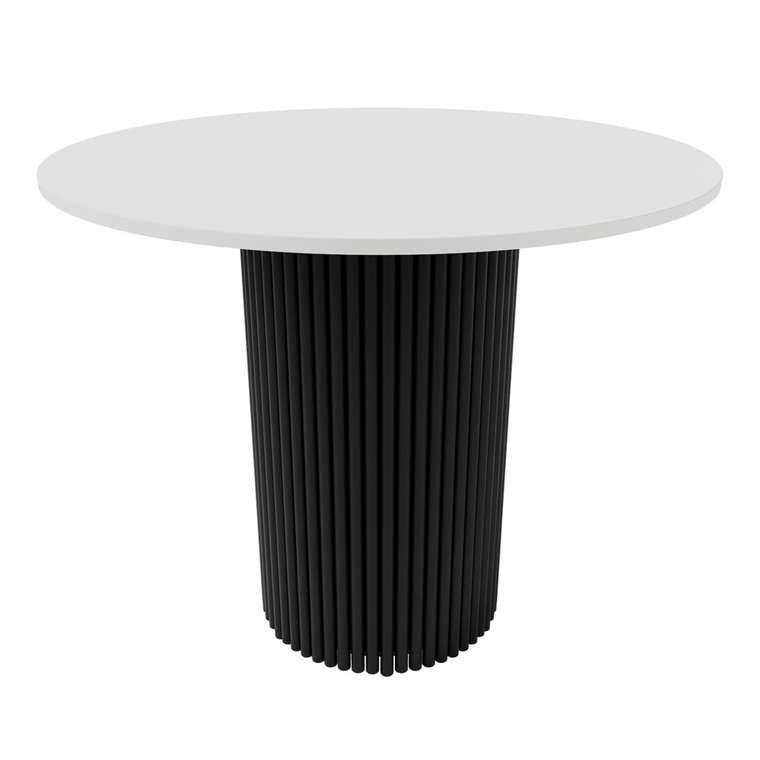 Обеденный стол Trubis Wood L 90 бело-черного цвета