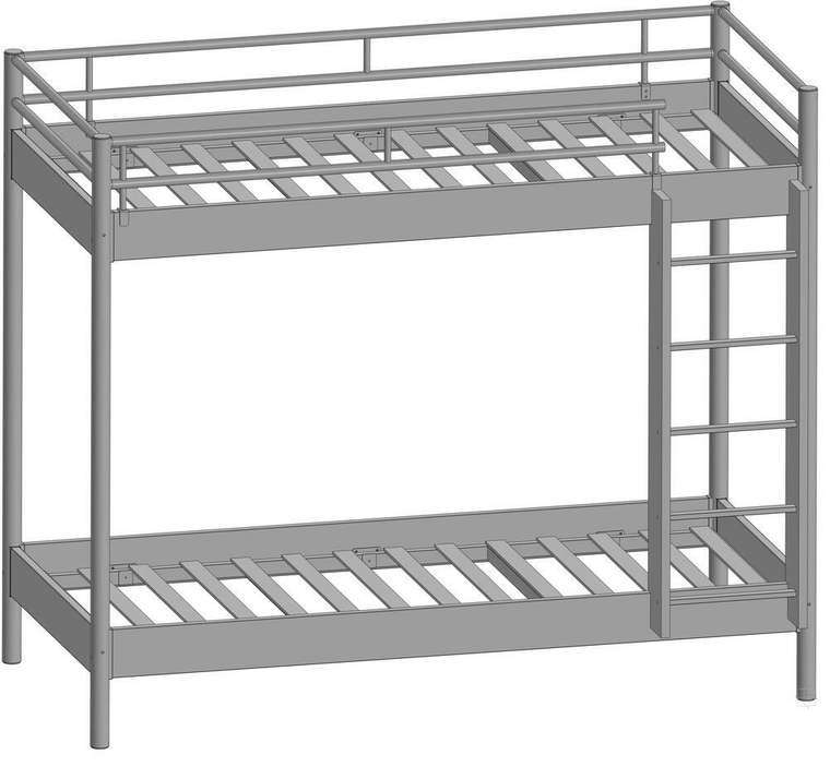 Кровать двухъярусная Хельга 90х200 бело-серого цвета