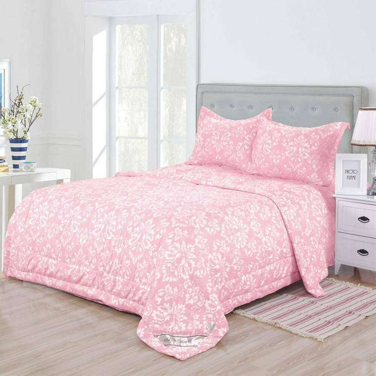 Комплект постельного белья Гермес №5 200х220 розового цвета