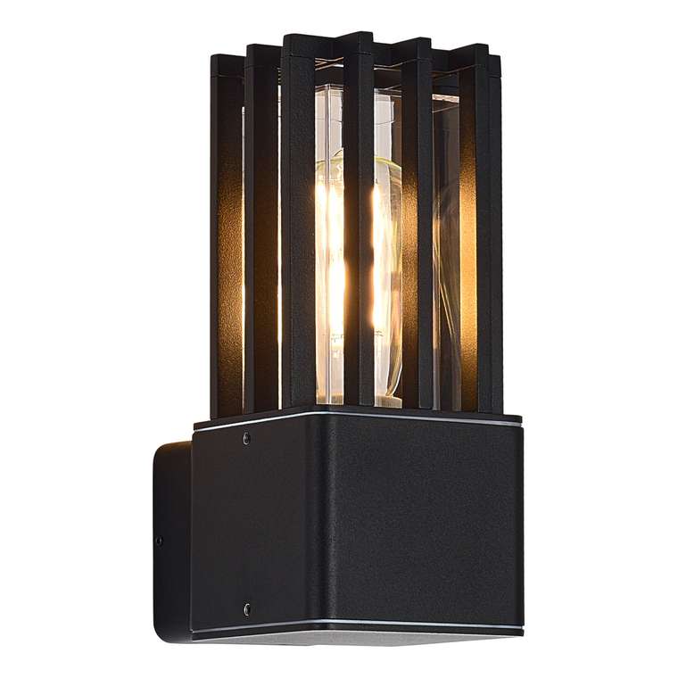 Светильник уличный настенный ST-Luce черный/черный E27 1*15W IRUM