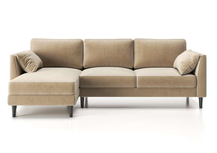 Угловой диван-кровать Грейс с оттоманкой бежевого цвета