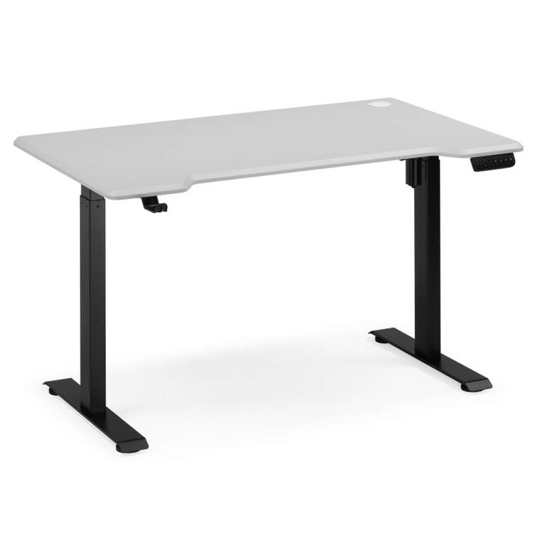 Письменный стол Маркос 80х140 серого цвета с черными ножками