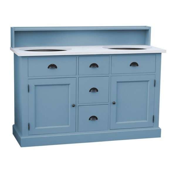 Тумба под две раковины из массива дуба и сосны