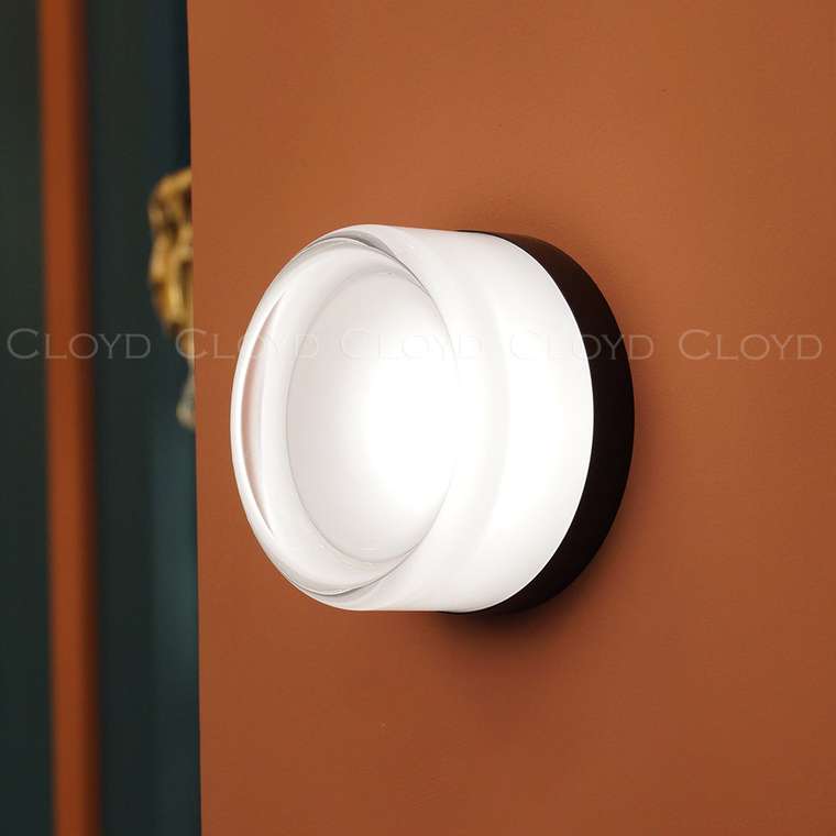 Бра Cloyd NANO W1 / шир. 14 см - черный - прозрачн. стекло