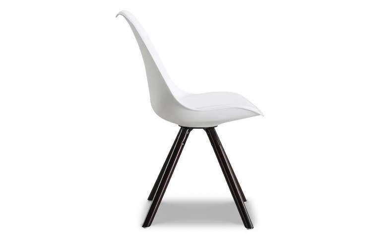 Набор из шести стульев Кейси с деревянными ножками белый