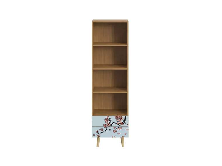 Книжный шкаф Frida с принтом Onna и деревянными ножками