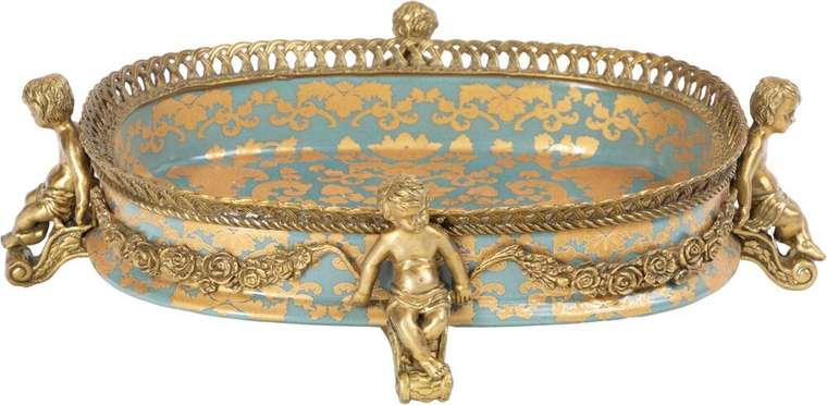 Чаша на ангелах голубого цвета