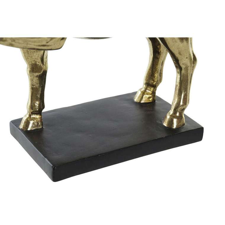 Декоративная фигура 29 x 9 x 25 cm Лошадь Чёрный Позолоченный