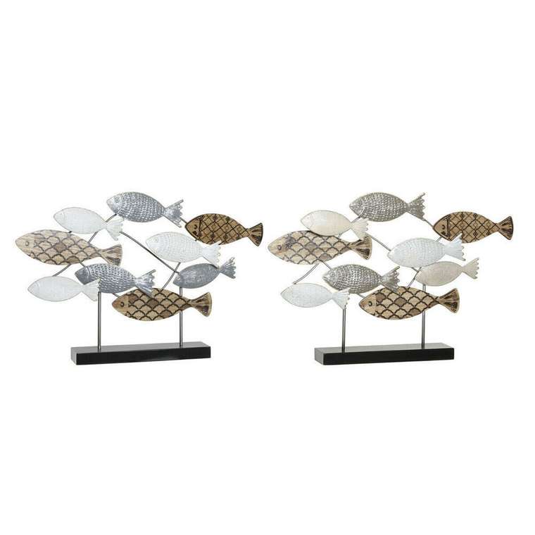 Декоративная фигура 65,4 x 9,5 x 43 cm Чёрный Синий Коричневый Спирали (2 штук)