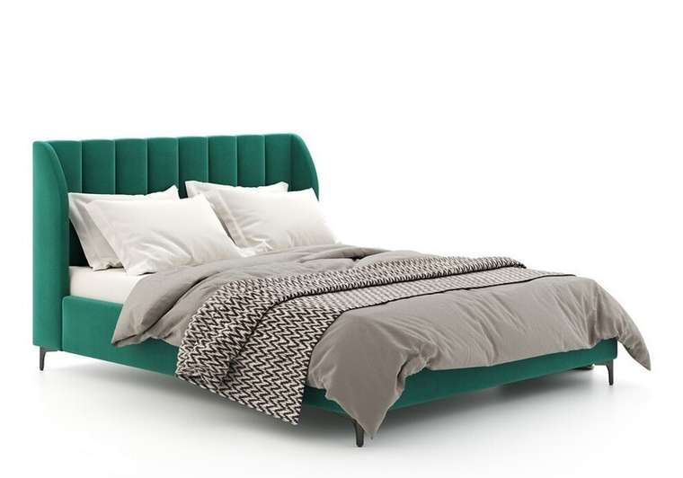 Кровать Sidoni 160х200 темно-зеленого цвета