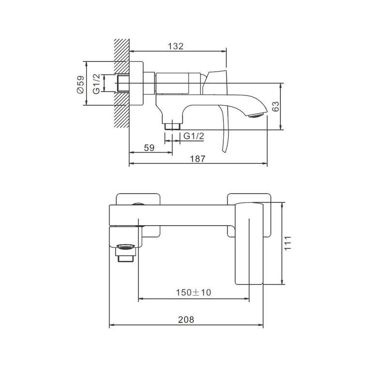 Смеситель для ванны BELZ B60507-5, золото