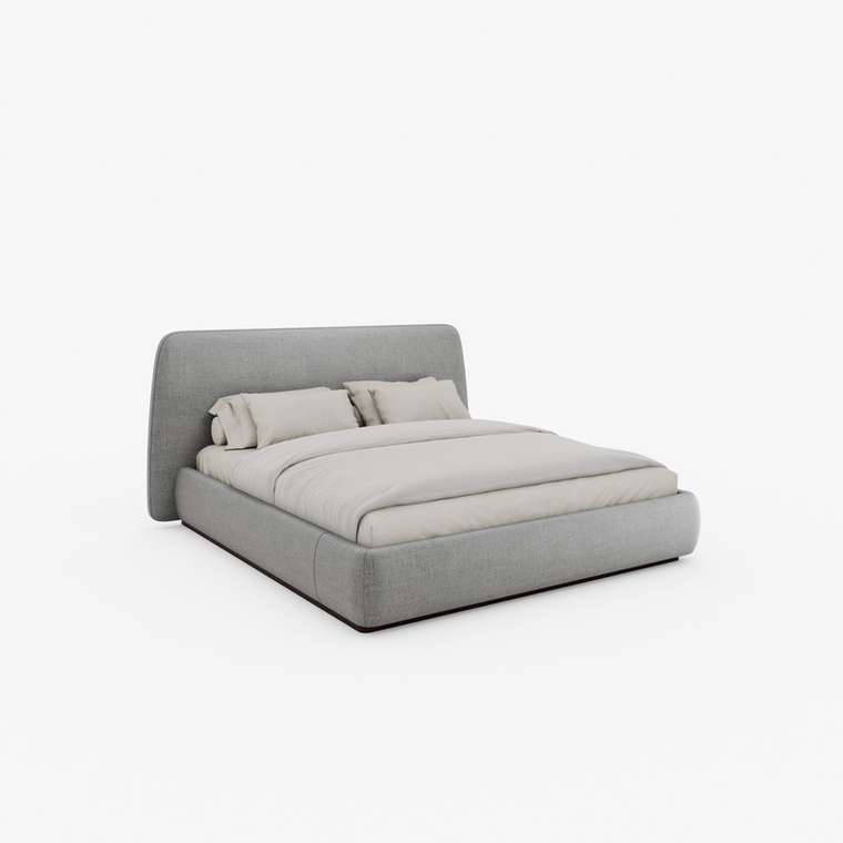 Кровать Bruno 160х200 серого цвета с подъемным механизмом
