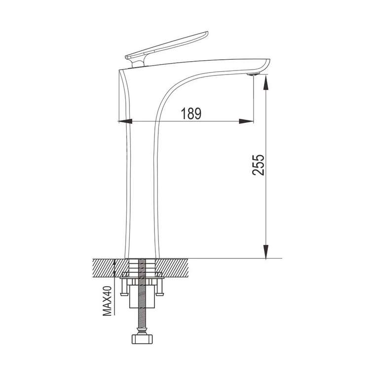 Смеситель для раковины высокий Rose R27F R2711F, белый/хром
