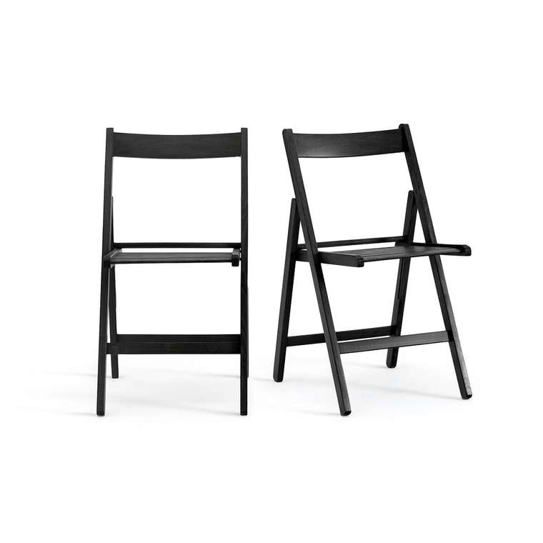 Комплект из двух складных стульев Yann черного цвета