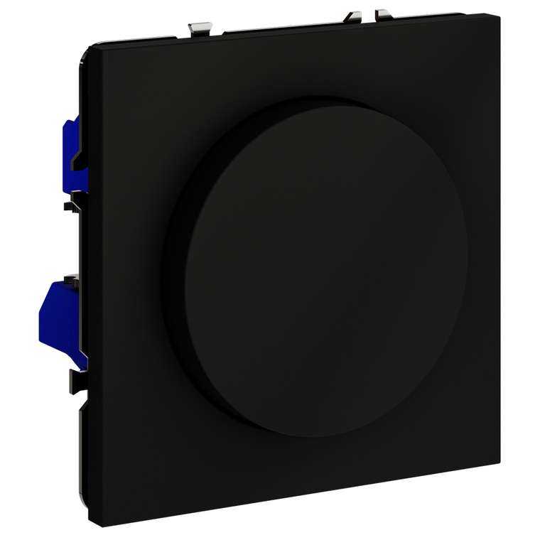 Светорегулятор встраиваемый VOLTUM S70 поворотно-нажимной 600 Вт, (черный матовый)