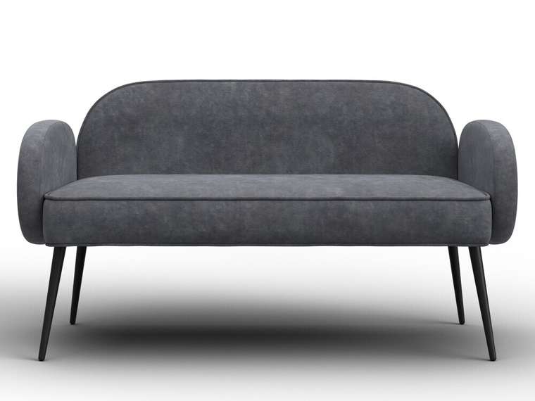 Диван Лига-086 в обивке из велюра темно-серого цвета