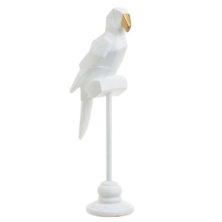 Статуэтка Попугай белого цвета