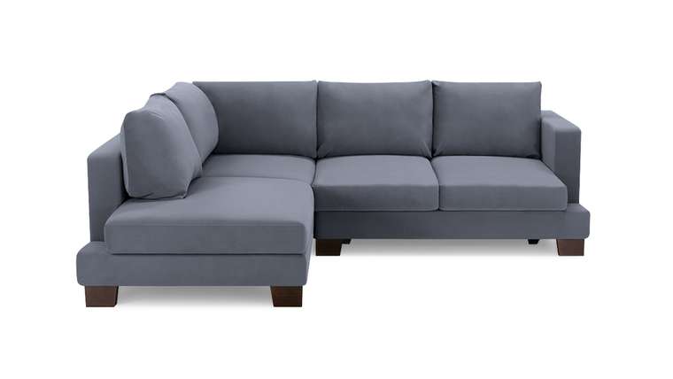 Угловой диван-кровать Дрезден серо-синего цвета