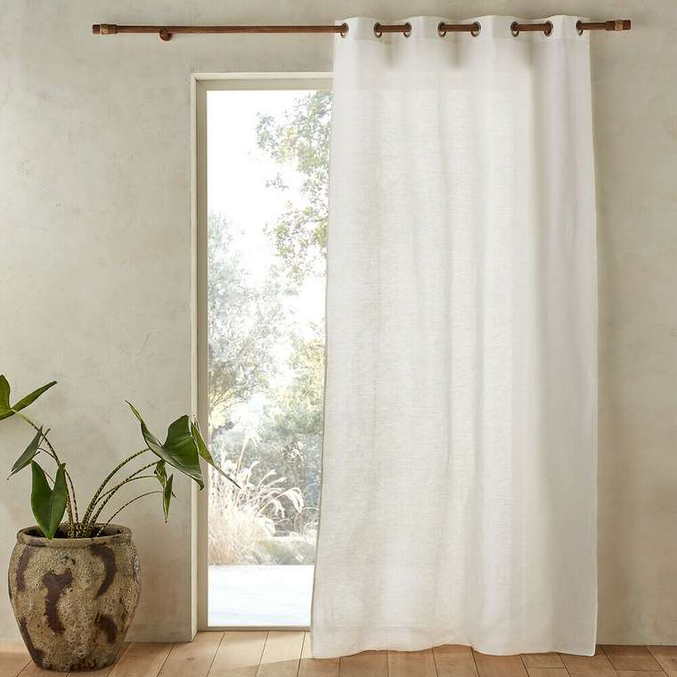 Штора с люверсами Colin 140x350 белого цвета
