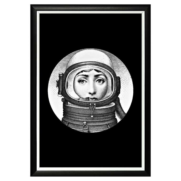 Арт-постер Лина версия Космос в черно-белом цвете