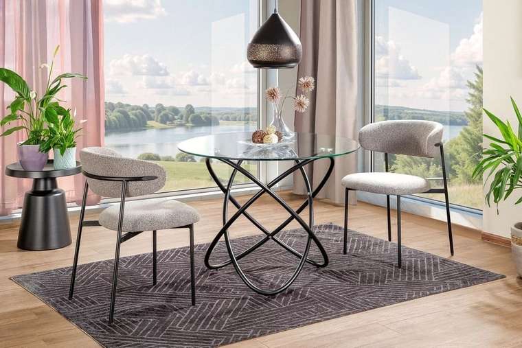 Стол обеденный Orbit 100 с основанием черного цвета