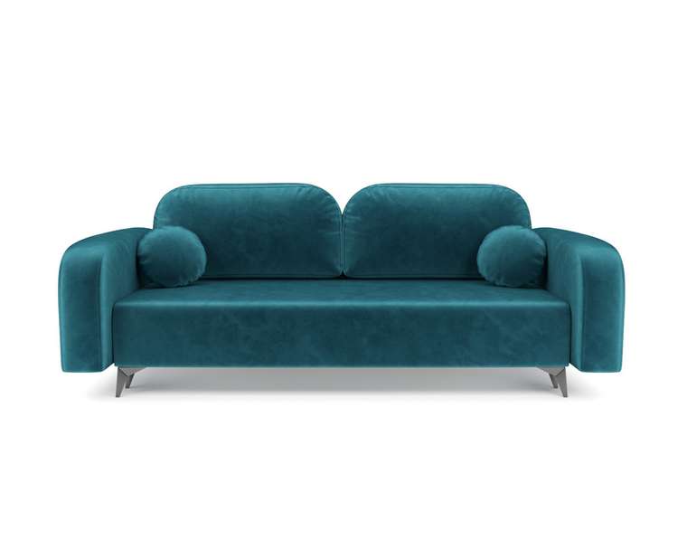 Прямой диван-кровать Цюрих сине-зеленого цвета