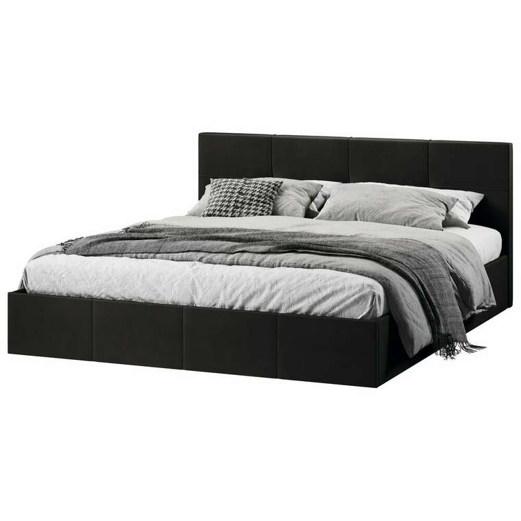 Кровать с мягкой обивкой Лора 180х200 серого цвета с подъемным механизмом