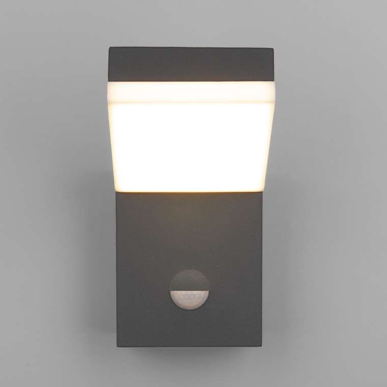 Уличный настенный светодиодный светильник Sensor серого цвета