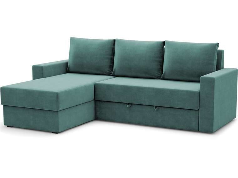 Угловой диван-кровать Лео синего цвета