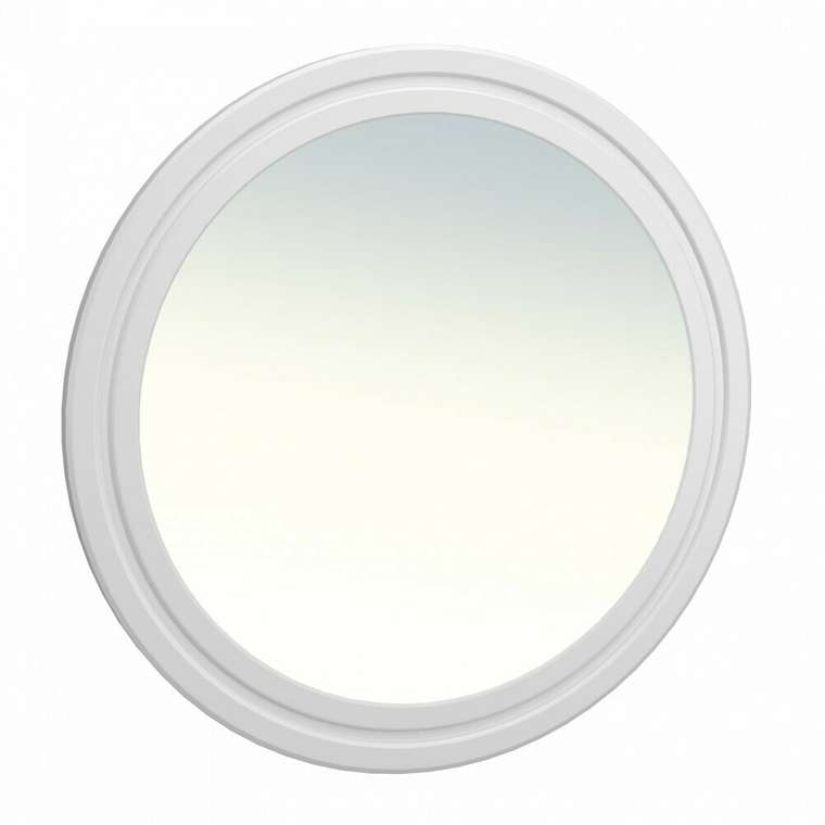 Зеркало настенное Монблан круглое в раме белого цвета