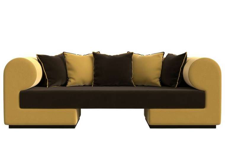 Прямой диван Кипр желто-коричневого цвета