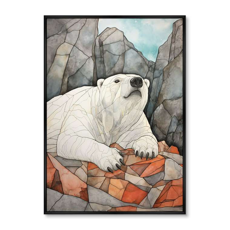 Набор из двух репродукций картин Polar bears, 2024г.