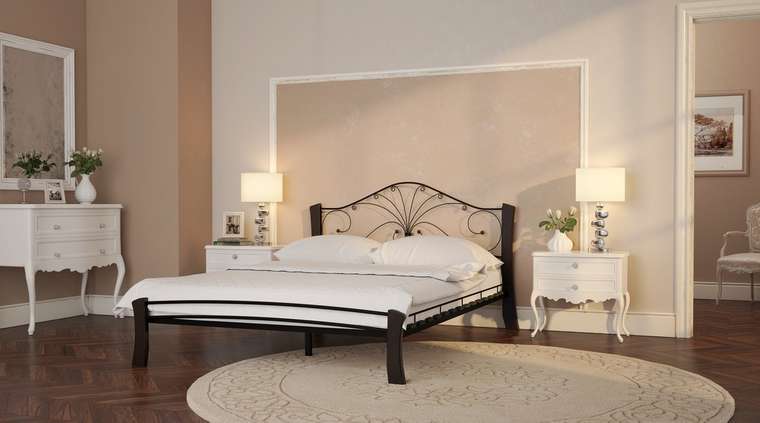 Кровать Фортуна 140х200 черно-коричневого цвета