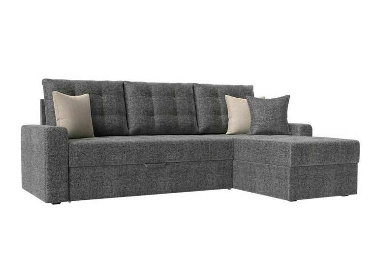 Угловой диван-кровать Ливерпуль серого цвета правый угол