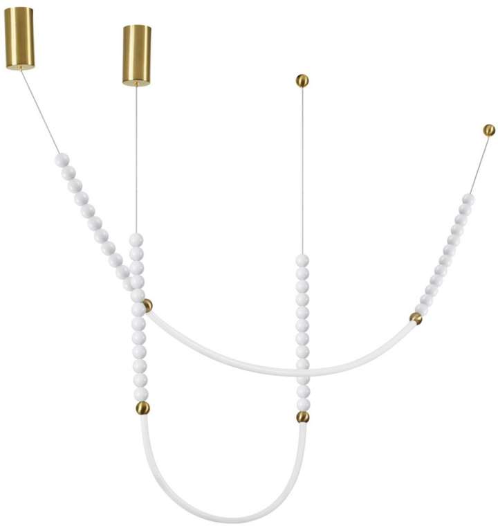 Подвесной светильник Odeon Light Monella 6639/24CL металл/античная бронза/белые бусы из акрила IP20 LED 24W 3500K 220V